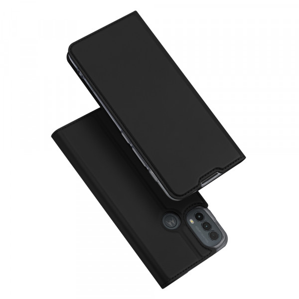 Buch Tasche "Dux Ducis" kompatibel mit Motorola Moto E40 Handy Hülle Etui Brieftasche Schutzhülle mit Standfunktion, Kartenfach schwarz