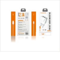 Xssive 2x USB 2.1A Schnell Wandladegerät Reiseladegerät Stecker mit 1m iPhone Ladekabel weiß