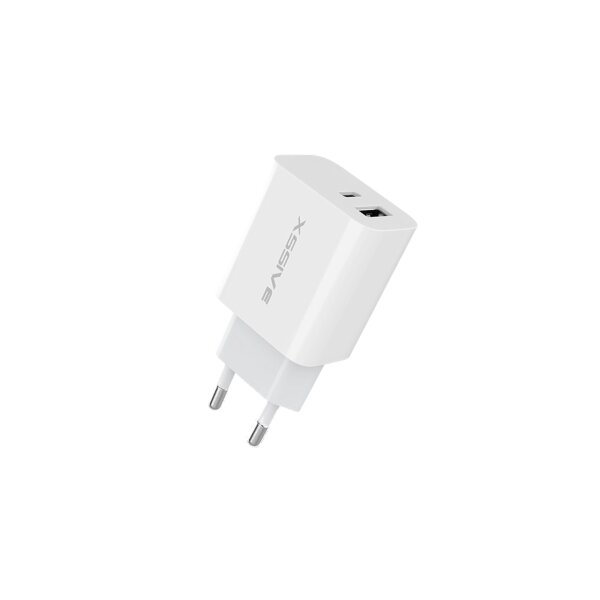 Xssive PD 20W / QC 18W Fast Charge 3.0 PPS Typ-C USB Anschluss Schnell-Ladegerät Netzladegerät 3A Stecker weiß