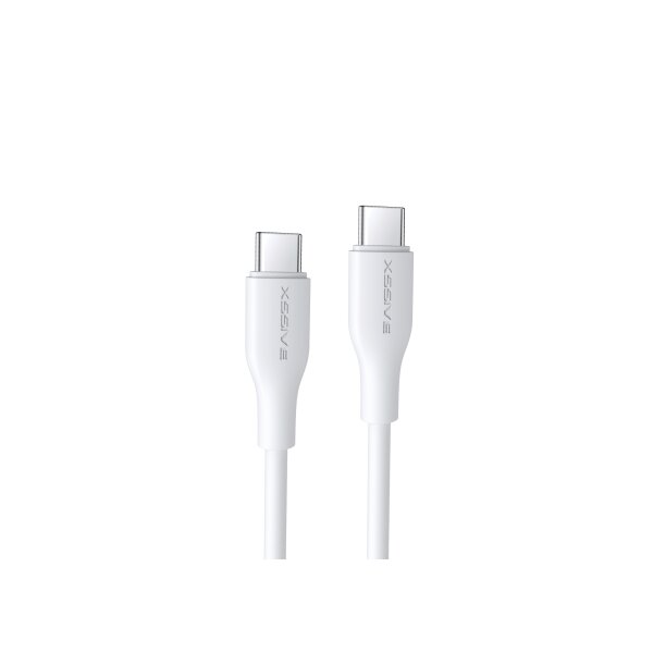 Xssive 65W USB-C zu USB-C Datenkabel 2.4A Schnell-Ladekabel Lade- und Synchronisationskabel weiß