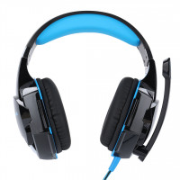 Xssive Premium Gaming Headset Kopfhörer Gamer LED Beleuchtung kompatibel mit Laptop, PC, PS4, PS5 & Xbox One Switch schwarz/blau