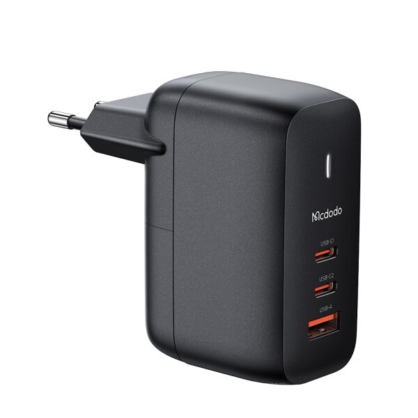 Mcdodo 65W 3-Port USB 2x Typ-C 1x USB Mini Fast Charger Schnell-Ladegerät schwarz