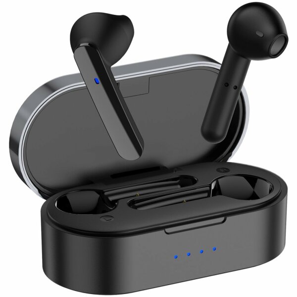 Kaku TWS In-Ear Kabellose Kopfhörer Headset Wireless Bluetooth 5.0 Ohrhörer Touch-Steuerung in schwarz