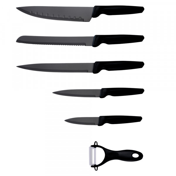 Michelino 6 teiliges Messerset (5 Messer & 1 Sparschäler) in Klappbox scharfe Messerklingen Küchenmesser Fleischmesser