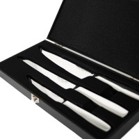 MICHELINO 4-tlg. Messerset in Geschenkbox Messer-Set Besteck Kochmesser, Brotmesser und Allzweckmesser
