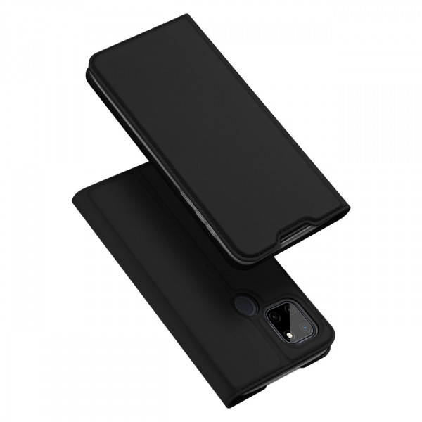 Buch Tasche "Dux Ducis" kompatibel mit Oppo Realme C20 Handy Hülle Etui Brieftasche Schutzhülle mit Standfunktion, Kartenfach schwarz