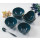 6-Teilig Schale Servierschüsseln aus Porzellan Schalen-Set Blau - Gold
