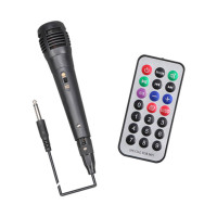 Karaoke Mikrofon Bluetooth Portable Lautsprecher 2x 4" Wireless Outdoor Convenient Lautsprecher Box Fernbedienung Musik MP3 schwarz