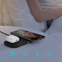 Choetech 2in1 Qi Wireless Charger für Kopfhörer Bluetooth 2 Smartphones / Kopfhörer mit 5 Ladespulen Schwarz