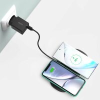 Choetech 2in1 Wireless Charger für Kopfhörer Bluetooth 2 Smartphones / Kopfhörer mit 5 Ladespulen Schwarz