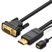 Ugreen Adapter Bildkonverter HDMI - VGA mit Micro USB...