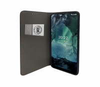 Buch Tasche "Smart" kompatibel mit NOKIA G21 4G Handy Hülle Etui Brieftasche Schutzhülle mit Standfunktion, Kartenfach Schwarz