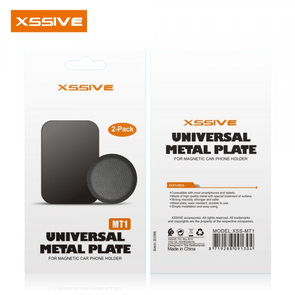 Xssive 5er Pack mit 2 Platten Metallplättchen für Magnet Handy Halter