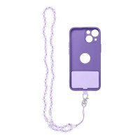 Anhänger Perlen kompatibel mit Smartphone / Kabellänge 74cm (37cm in einer Schlaufe) / für Hals - Lila