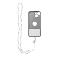 Anhänger Perlen kompatibel mit Smartphone / Kabellänge 74cm (37cm in einer Schlaufe) / für Hals - weiß