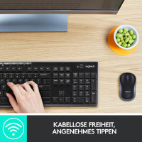 Logitech MK270 Kabelloses Tastatur-Maus-Set, 2.4 GHz Wireless Verbindung Deutsches QWERTZ-Layout - schwarz