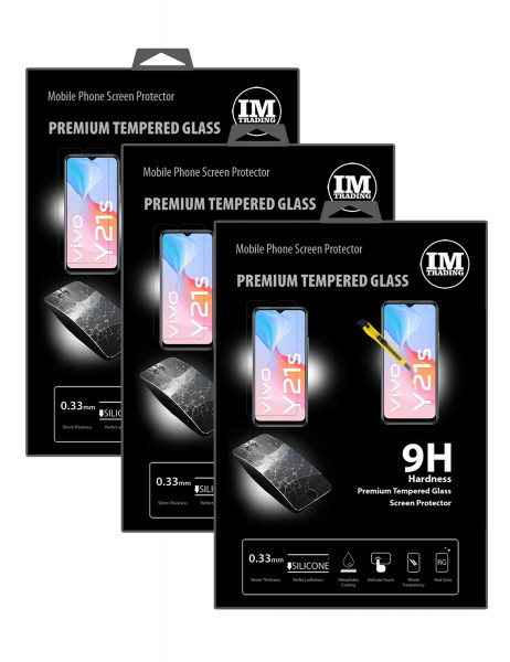 3X Schutzglas 9H kompatibel mit Vivo Y21s Displayschutzfolie Schutzfolie Passgenau Glas