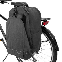 Wozinsky Fahrradgepäckträger Fahrradrucksack mit Rahmen 2in1 30l schwarz