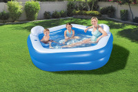 Aufblasbarer Pool 213 x 206 x 69 cm Familienpool für Kinder und Erwachsene Gartenschwimmbad