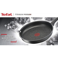 Tefal G12408 Titanium Fusion Bratpfanne 32 cm (Titanium Excellence Antihaft-Versiegelung, Thermo-Spot, Hard Fusion Außenschicht, für alle Herdarten inkl. Induktion geeignet) Schwarz