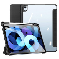 Dux Ducis Toby Eco-Leather Tablet-Ledertasche Schale Cover für iPad Air 4 10.9" ( 2022 ) mit Smart-Sleep Funktion Wake-Up Stifthalter Schutzhülle Schwarz