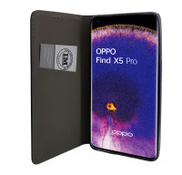 Smart Magnet Tasche kompatibel mit Oppo Find X5 Pro Handy Hülle Etui Brieftasche Schutzhülle mit Standfunktion, Kartenfach Schwarz