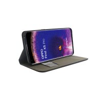 Smart Magnet Tasche kompatibel mit Oppo Find X5 Pro Handy Hülle Etui Brieftasche Schutzhülle mit Standfunktion, Kartenfach Schwarz