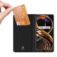 Buch Tasche "Dux Ducis" kompatibel mit Realme 9 Pro Plus Handy Hülle Etui Brieftasche Schutzhülle mit Standfunktion, Kartenfach Schwarz