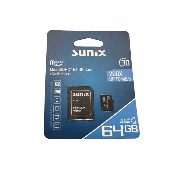 Speicherkarte MicroCARD microSDHC Karte 64GB Class 10 UHS-I mit Adapter bis zu 200 MB/s