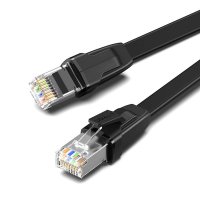 Ugreen 2m Netzwerkkabel flaches LAN Kabel Internetkabel Ethernet patchcord NW134 Cat 8 U/FTP RJ45 1000Mbp Schwarz