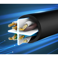 Ugreen 2m Netzwerkkabel flaches LAN Kabel Internetkabel Ethernet patchcord Cat 6 RJ45 UTP 1000Mbp Schwarz