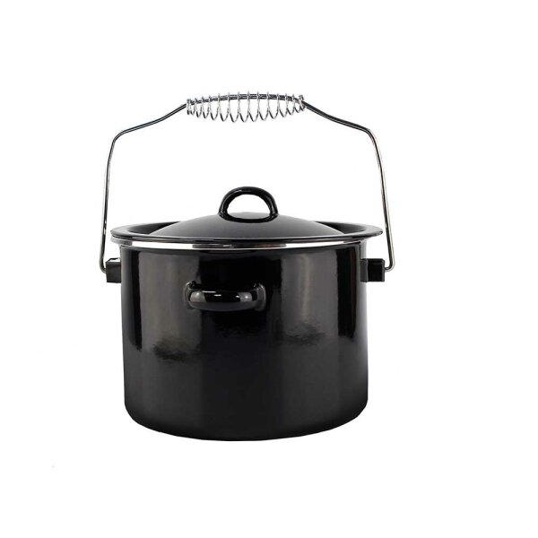 Michelino Campingtopf mit Henkel 3,5L Ø20cm Kochtopf Outdoor Camping Topf schwarz