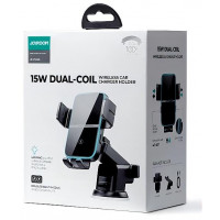 Joyroom Auto 15W Dual Coil Qi Wireless Charger KFZ Handy-Ladegerät Armaturenbretthalter Car Ladegerät schwarz