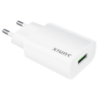 Sunix 2.1A Netzteil Schnell Ladegerät 1X USB Port Fast Charge Reiseladegerät Steckdose + 1m iPhone Kabel weiß