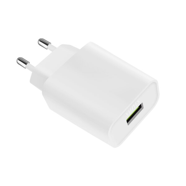 Sunix 2.1A Netzteil Schnell Ladegerät 1X USB Port Fast Charge Reiseladegerät Steckdose + 1m Typ-C (USB-C) Kabel weiß