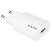 Sunix 2.1A Netzteil Schnell Ladegerät 1X USB Port Fast Charge Reiseladegerät Steckdose + 1m Typ-C (USB-C) Kabel weiß