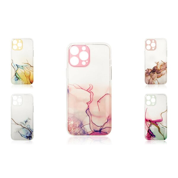 Design "Marble" Case Handy-Hülle Cover mit Marmormuster Kameraschutz kompatibel mit