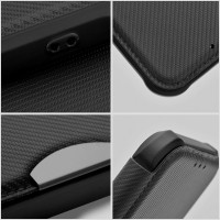 Handy Tasche "Razor" Buchtasche Hülle Magnet Carbon-Cover Kameraschutz kompatibel mit Xiaomi Redmi 9A Schwarz