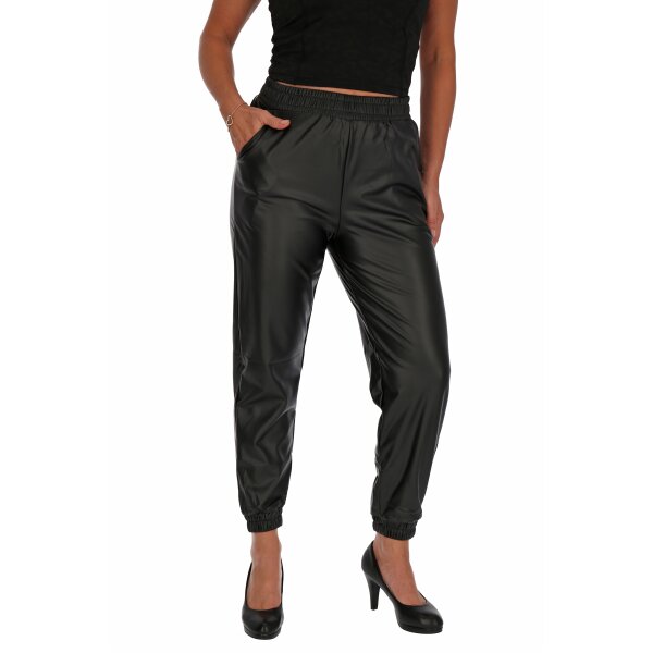 Leggings Lederhose Jeggings Jogginghose Leather Damen Hose Thermo