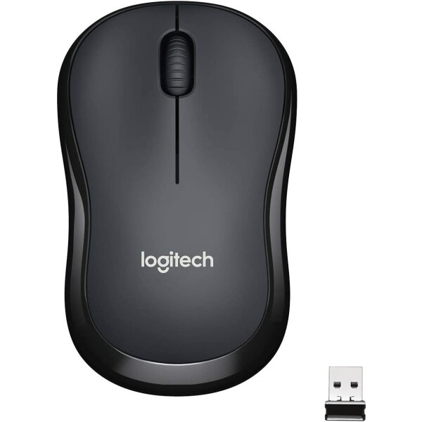 Logitech M220 SILENT Kabellose Maus, 2,4 GHz mit USB-Empfänger, 1000 DPI Optical Tracking, 18 Monate Batterielaufzeit, Für Links- & Rechtshänder, Kompatibel mit PC, Mac, Laptop - Grau