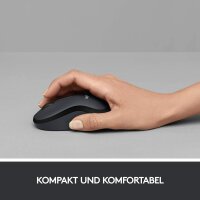 Logitech M220 SILENT Kabellose Maus, 2,4 GHz mit USB-Empfänger, 1000 DPI Optical Tracking, 18 Monate Batterielaufzeit, Für Links- & Rechtshänder, Kompatibel mit PC, Mac, Laptop - Grau