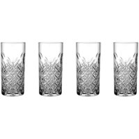 Pasabahce Timeless Trinkgläser Set, Glas transparent, Set aus 4 Longdrinkgläsern, für ein 4 Pers. Gedeck, in edler Kristall Optik, geschliffen