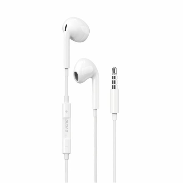 Dudao X14Pro Earphones In-Ear Ohrhörer Stereo Sound Kopfhörer mit Fernbedienung und Mikrofon 3.5mm Aux Anschluss in Weiß