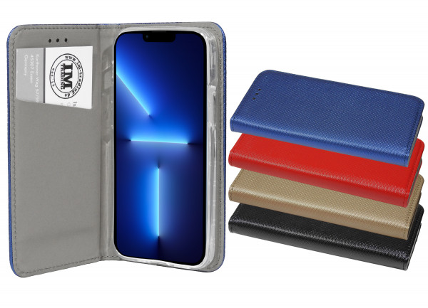 Buch Tasche "Smart" kompatibel mit iPhone 14 Pro Handy Hülle Etui Brieftasche Schutzhülle mit Standfunktion, Kartenfach