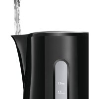 Bosch Wasserkocher CompactClass TWK3A013, schnelles Aufheizen, Wasserstandsanzeige beidseitig, Überhitzungsschutz, 1,7 L, 2400 W, schwarz