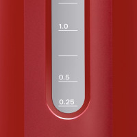 Bosch Wasserkocher CompactClassTWK3A014, schnelles Aufheizen, Wasserstandsanzeige beidseitig, Überhitzungsschutz, 1,7 L, 2400 W, rot