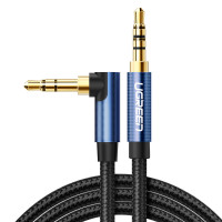 Ugreen gewinkeltes AUX-Kabel 2 x Miniklinke 3,5 mm 1m blau