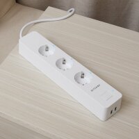 Blitzwolf Intelligente Steckdosenleiste mit 3 Steckdosen und zusätzlich mit 2 USB-Anschlüssen, Fern- und Sprachgesteuert