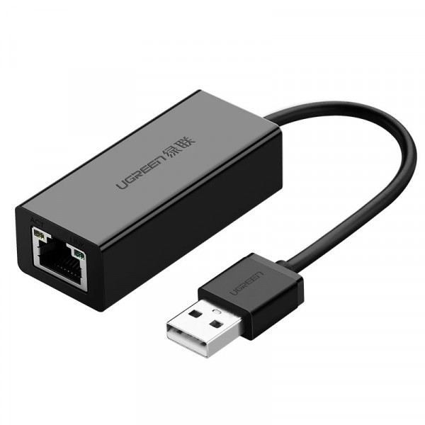 Ugreen externer Netzwerkadapter RJ45 - USB 2.0 100 Mbps Ethernet schwarz