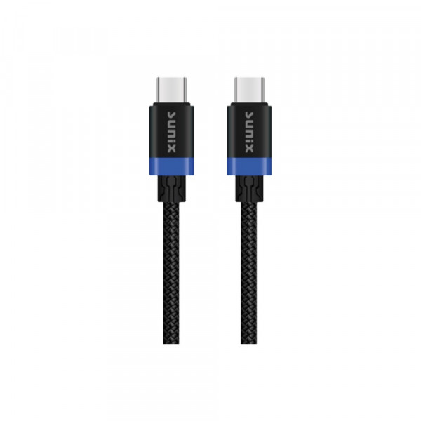 Sunix 20W USB Typ-C zu USB Typ-C Schnellladekabel Datenkabel kompatibel mit Smartphones Androids Schwarz